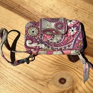 Vera Bradley, pink gray purple Paisley printed wristlet